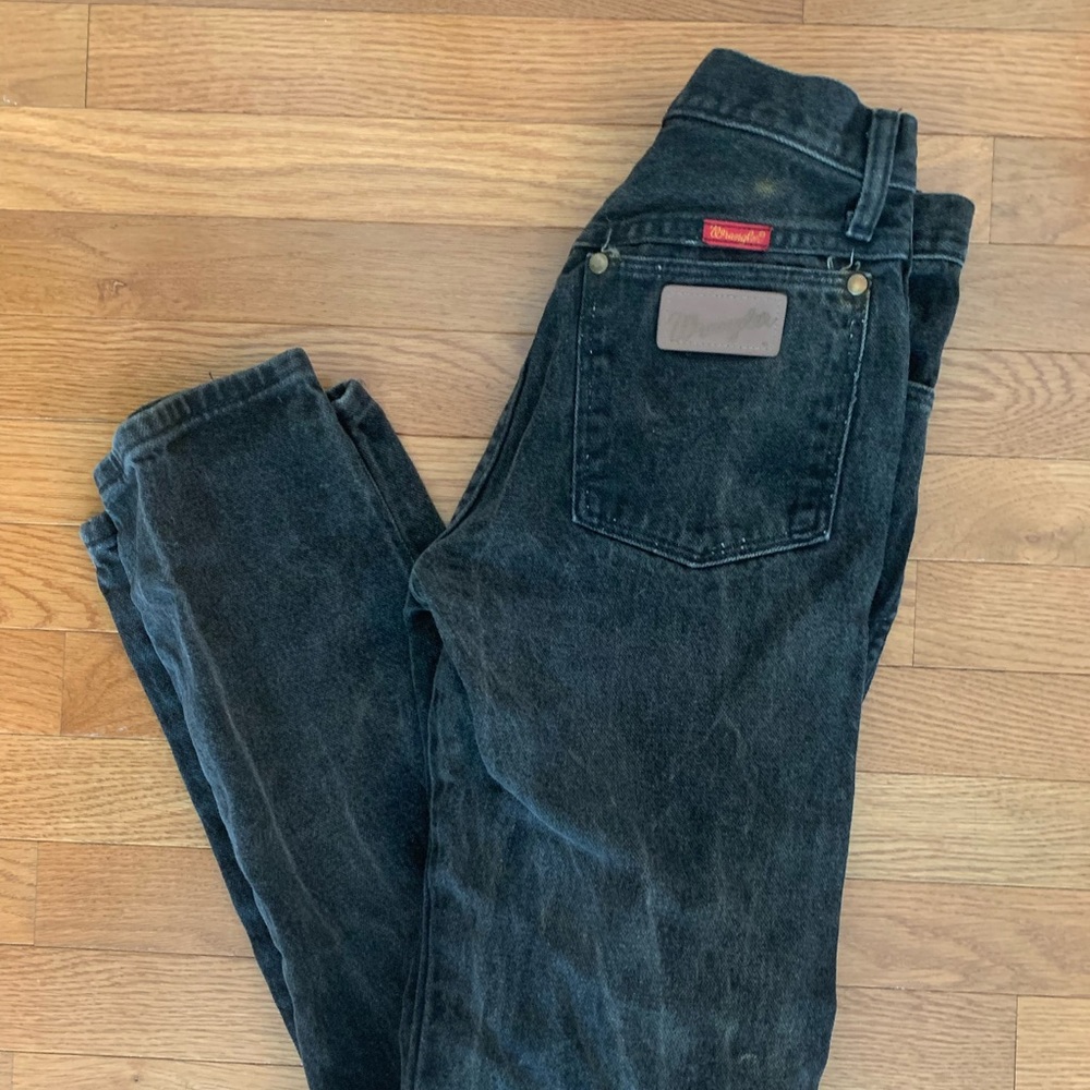 Vintage Black Wrangler Straight Leg Jeans Size 00